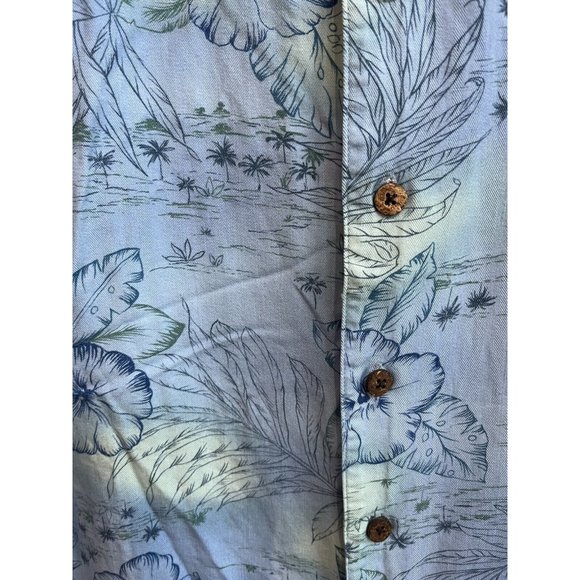 Vintage Havana Jacks Cafe Hawaiian Tropical Shirt Size XL Blue Mint Green floral - Picture 4 of 7